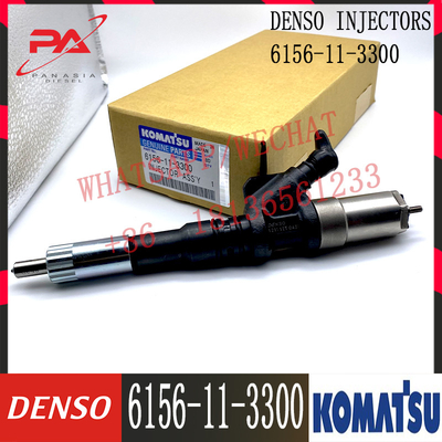 6D125 Engine Fuel Injector 6156-11-3300 095000-1211 untuk excavator Denso Komatsu